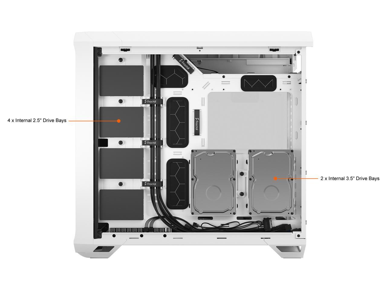 Fractal Design Torrent White E-ATX Tempered Glass Window High-Airflow ...