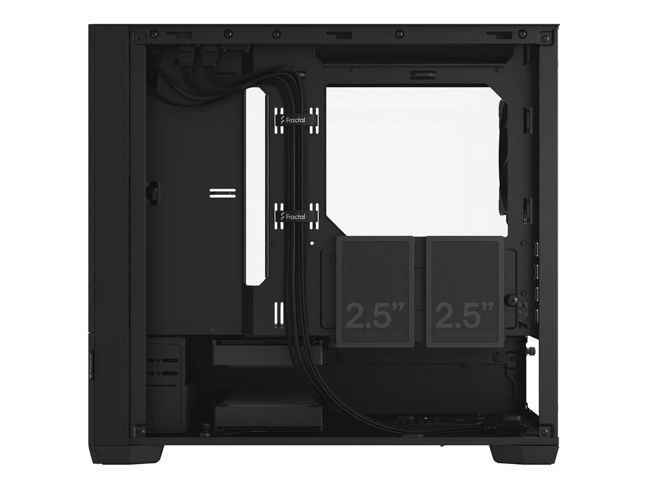 Fractal Design Pop Mini Silent Black TG mATX Sound Damped Clear Tempered Glass Window Tower