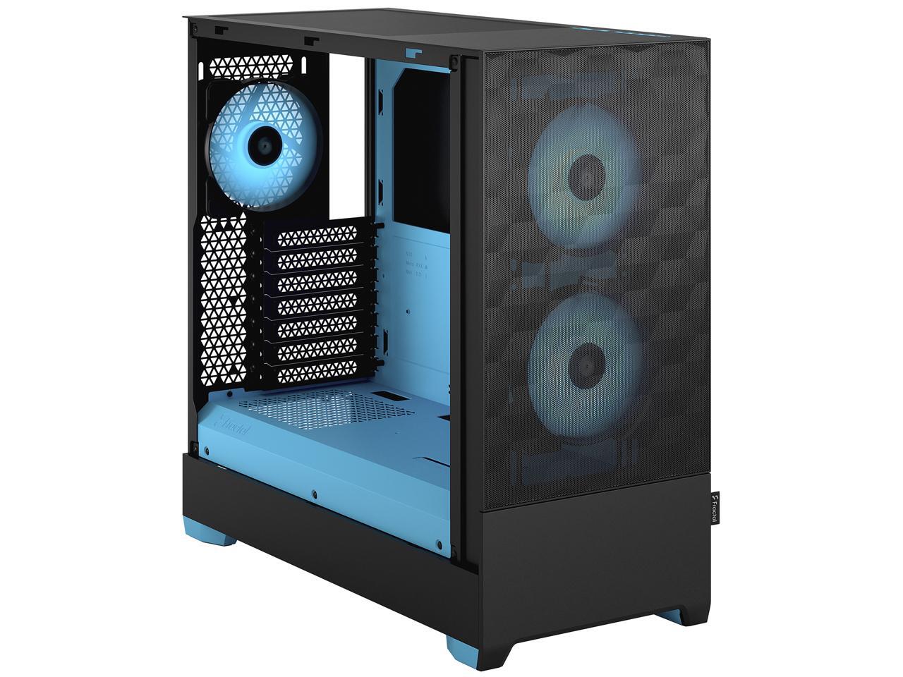 Fractal Design Pop Air RGB Black Cyan Core TG ATX HighAirflow Clear