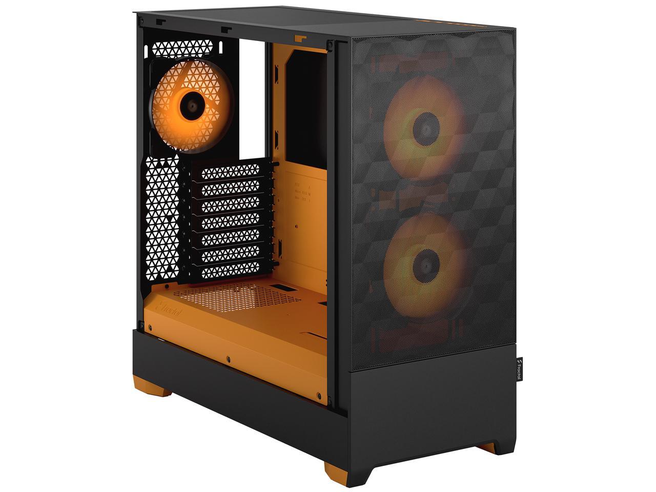 Fractal Design Pop Air RGB Black Orange Core TG ATX High-Airflow Clear ...