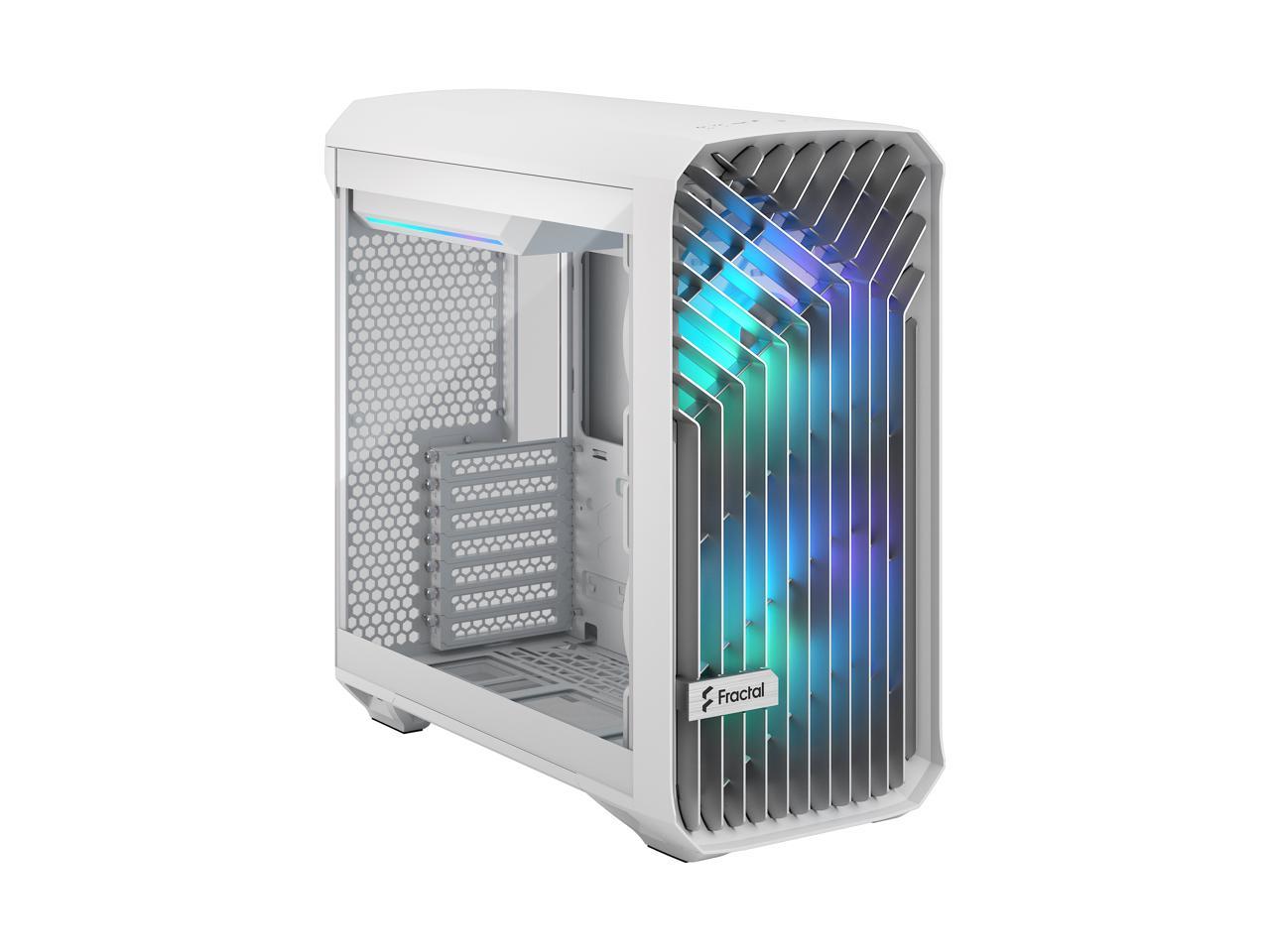 Fractal Design Torrent Compact RGB White TG Clear Tempered Glass  High-Airflow ATX Computer Case 