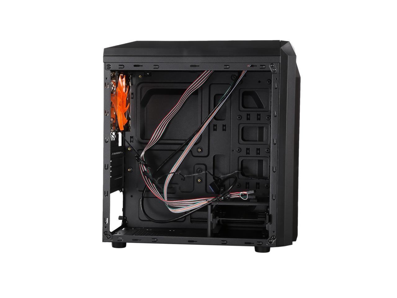 DIYPC Black/Orange MicroATX Gaming Computer Case