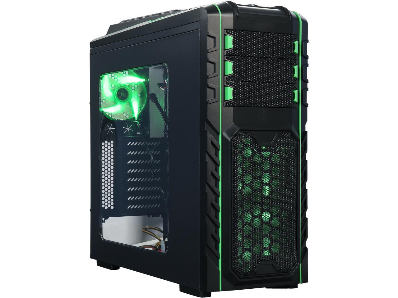 DIYPC Skyline06WG Black / Green Computer Case Newegg.ca