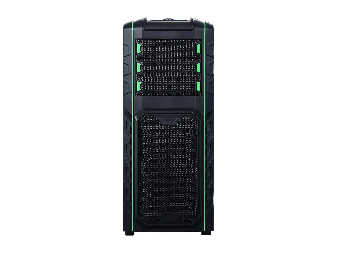 DIYPC Skyline06WG Black / Green Computer Case