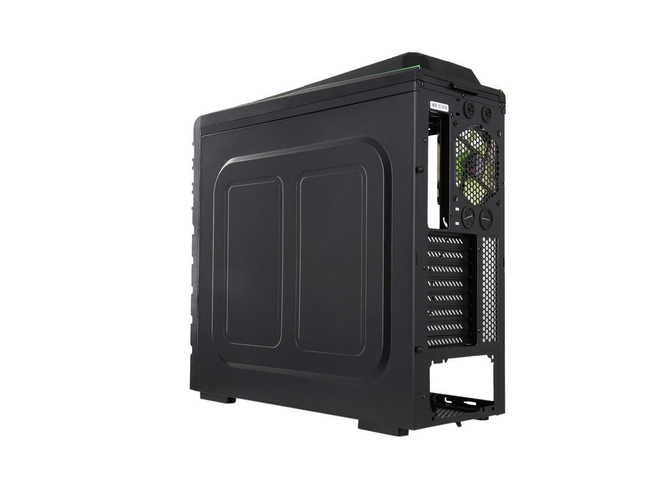 DIYPC Skyline06WG Black / Green Computer Case