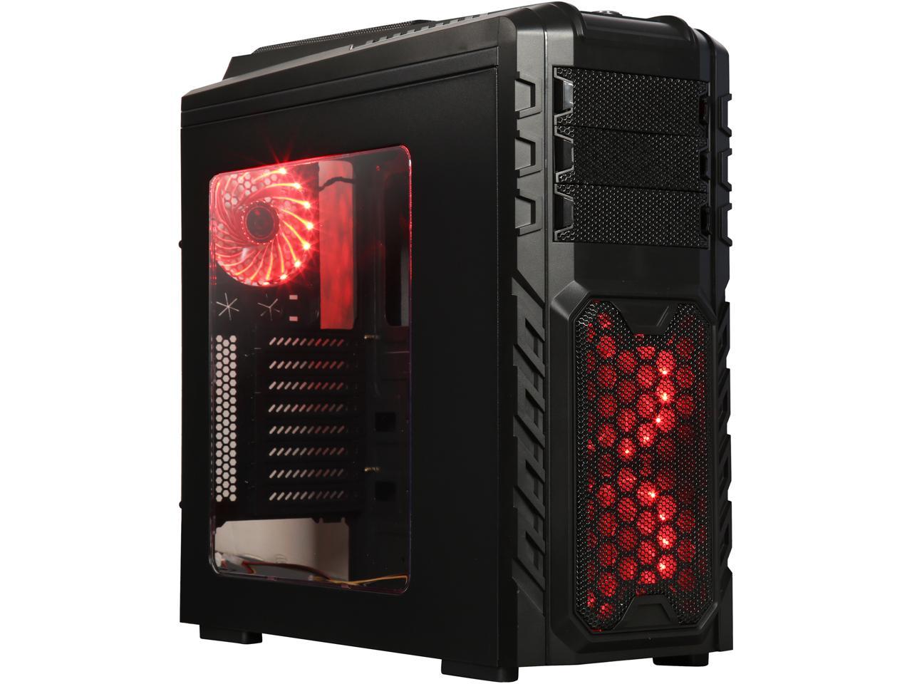 DIYPC Skyline-06-RGB Black Dual USB 3.0 ATX Full Tower Gaming Computer ...