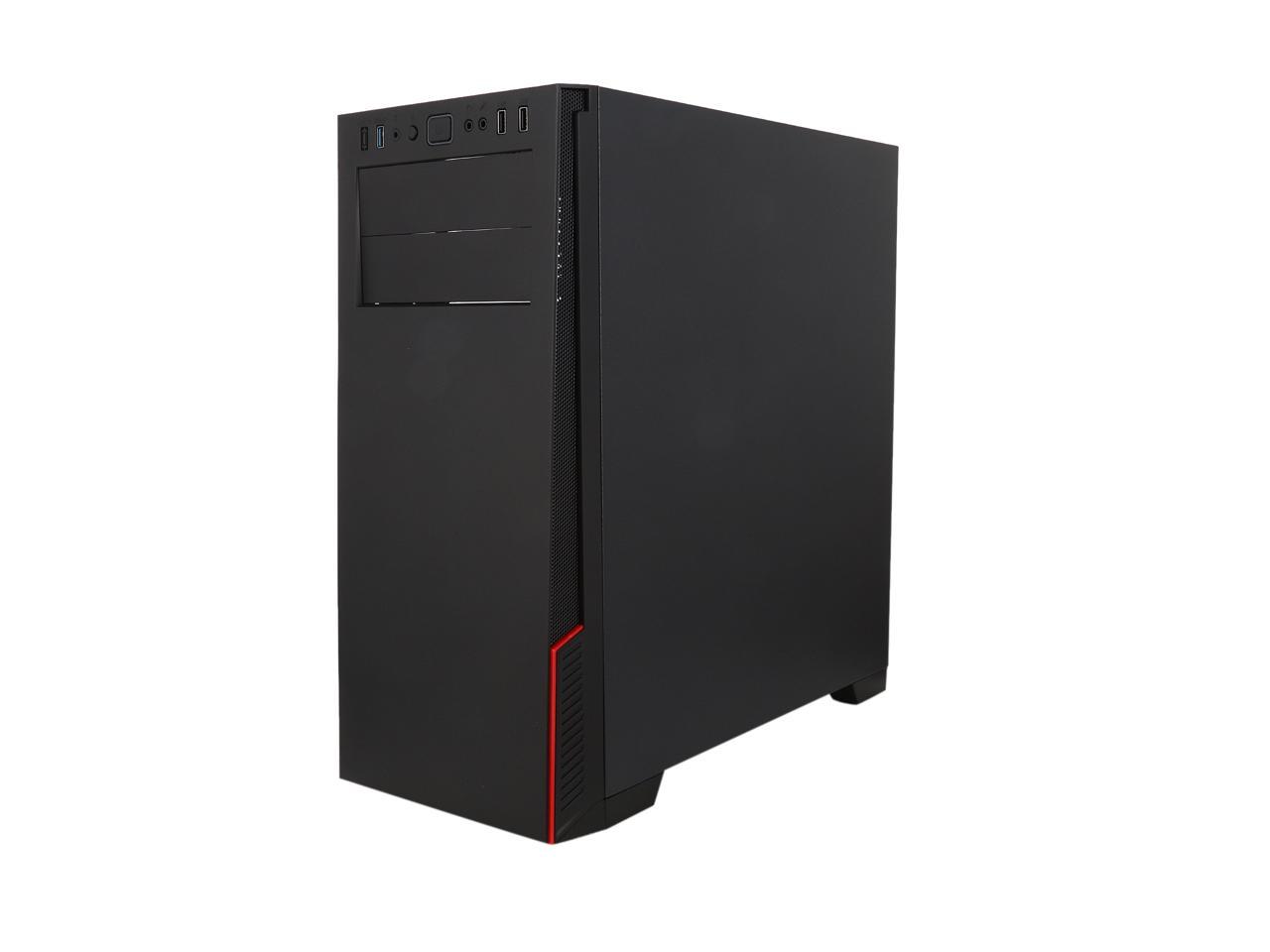 Open Box: DIYPC M28-TG Black USB3.0 Steel/ Tempered Glass ATX Mid Tower ...