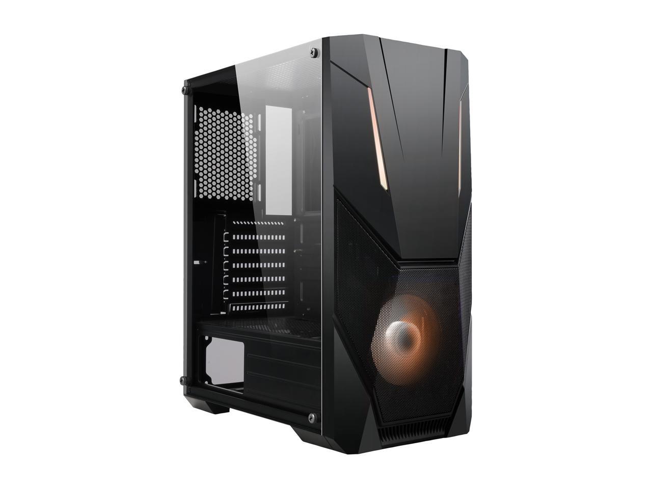 DIYPC ZettaARGB Black Steel ATX Mid Tower Computer Case