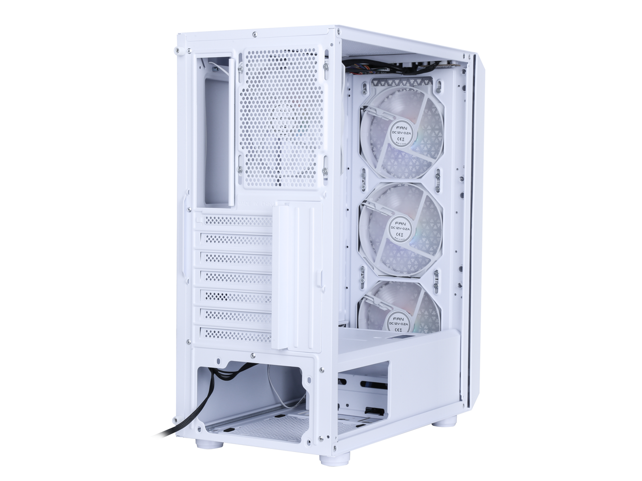 DIYPC S3WLED White USB3.0 Steel ATX Mid Tower Gaming Computer Case w/4 x 120mm Autoflow