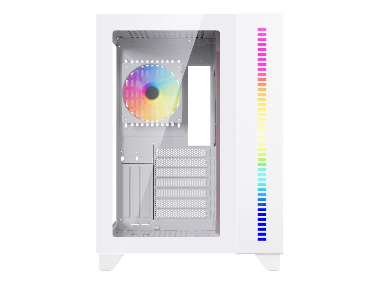 DIYPC ARGBQ10W White USB3.0 ATX Mid Tower Gaming Computer Case w