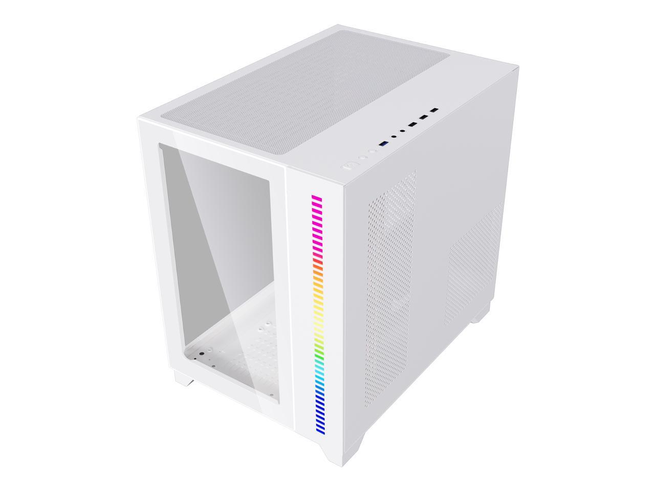 DIYPC ARGBQ10W White USB3.0 ATX Mid Tower Gaming Computer Case w