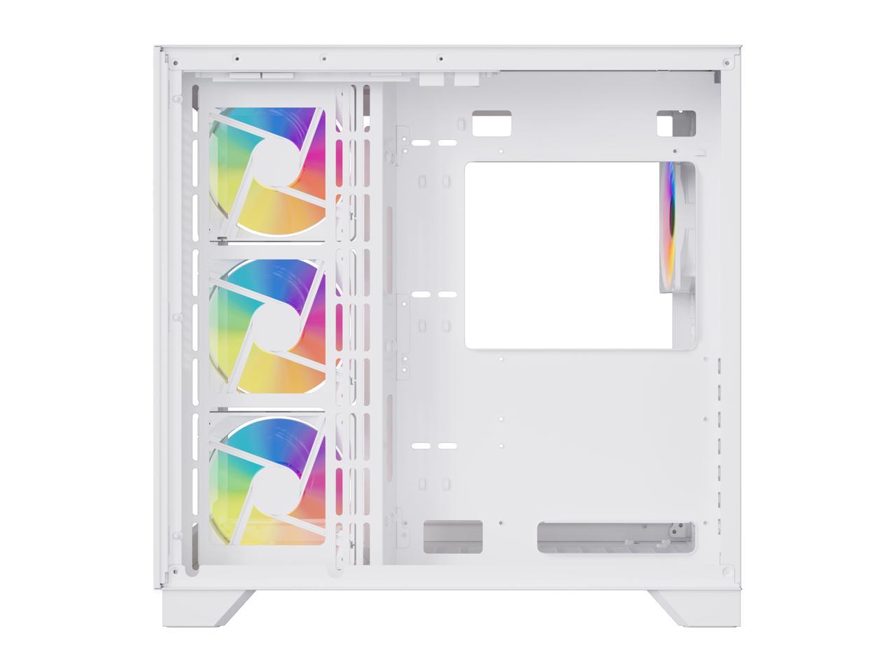 DIYPC ARGBQ10W White USB3.0 ATX Mid Tower Gaming Computer Case w