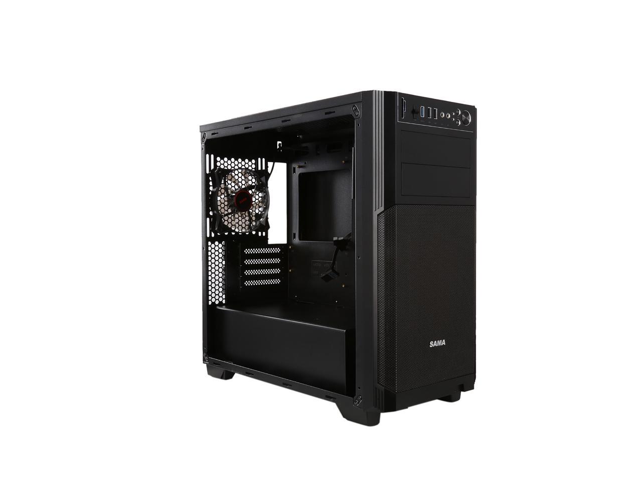 Sama Maxcool-BK-15LEDLight Black USB 3.0 Micro-ATX Mid Tower Gaming ...