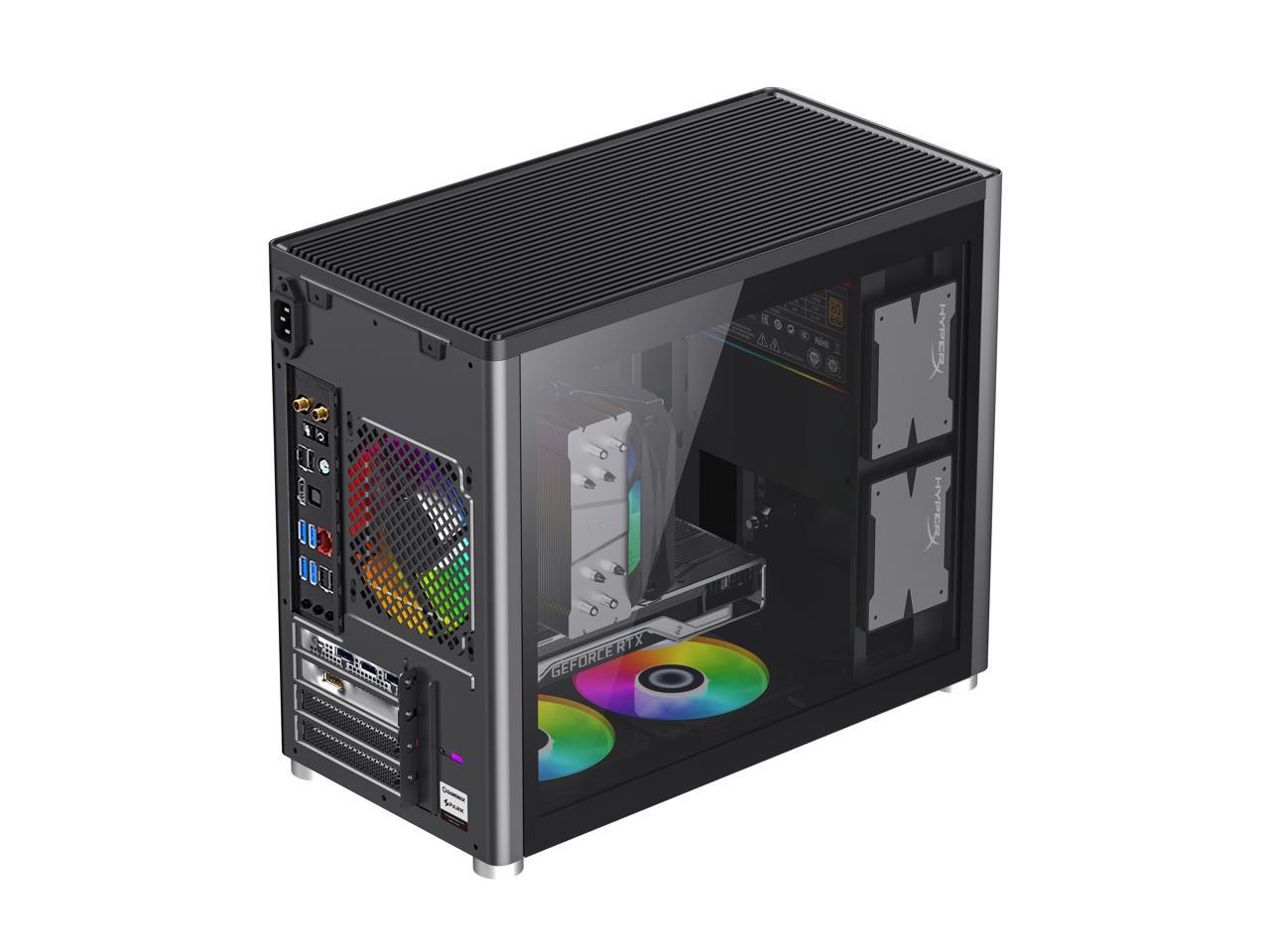 GAMEMAX Spark Grey Computer Case w/ Dual Tempered Glass Side Panel