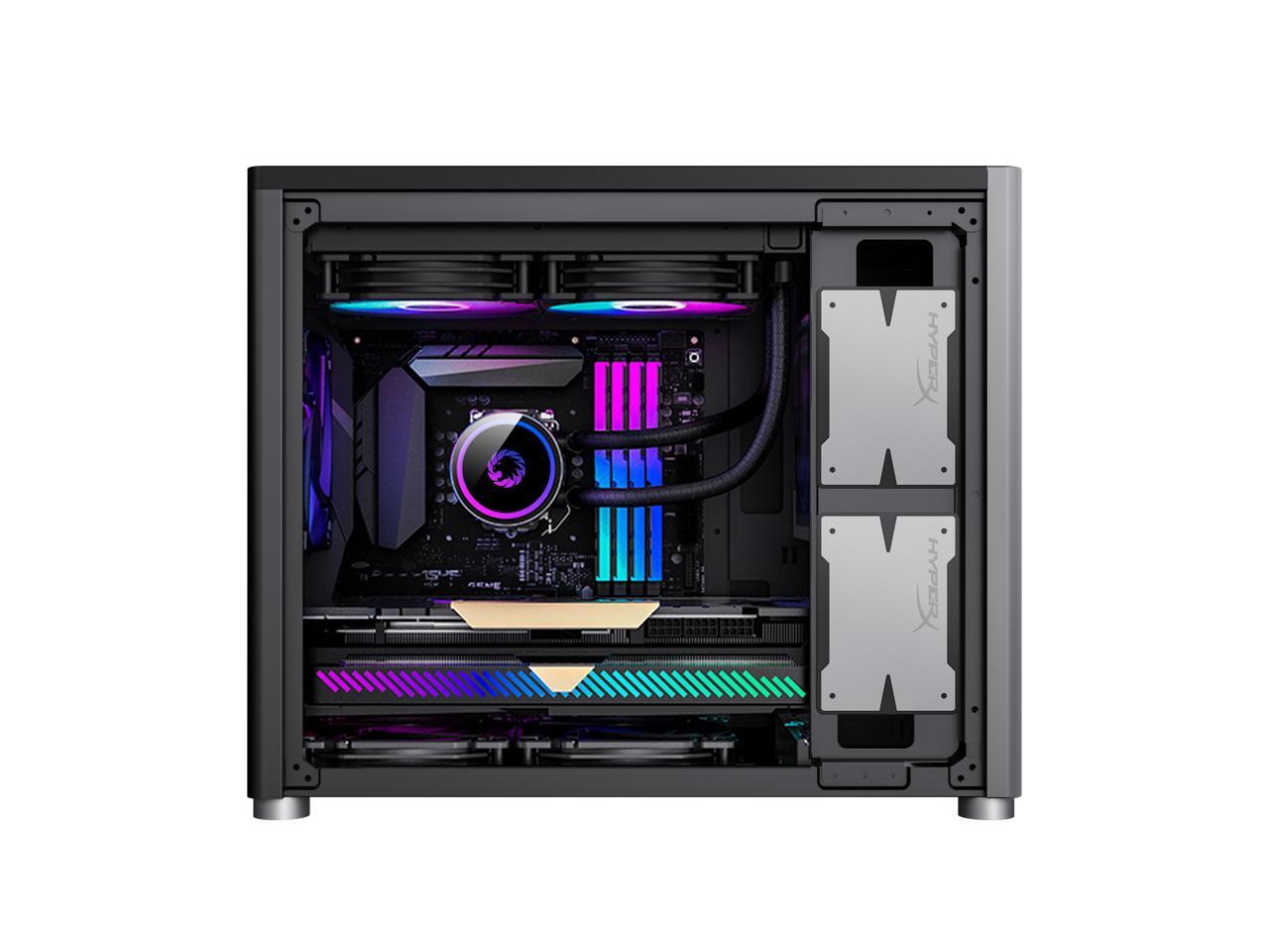 Gamemax spark grey computer case w dual tempered glass side panel