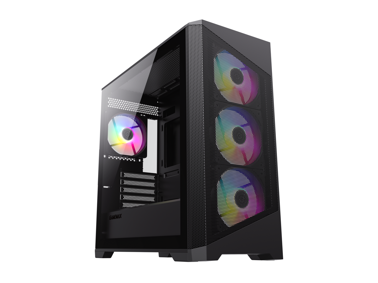 Gamemax Destroyer MB Black USB3.0 Tempered Glass Micro ATX Tower Gaming ...