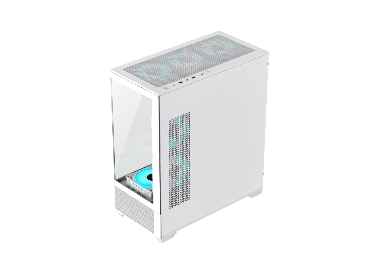 GAMEMAX Vista AW White Mid-tower ATX Computer Case w/ 6 x 120mm ARGB ...