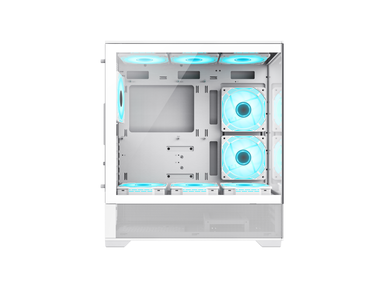 GAMEMAX Vista AW White Mid-tower ATX Computer Case w/ 6 x 120mm ARGB ...