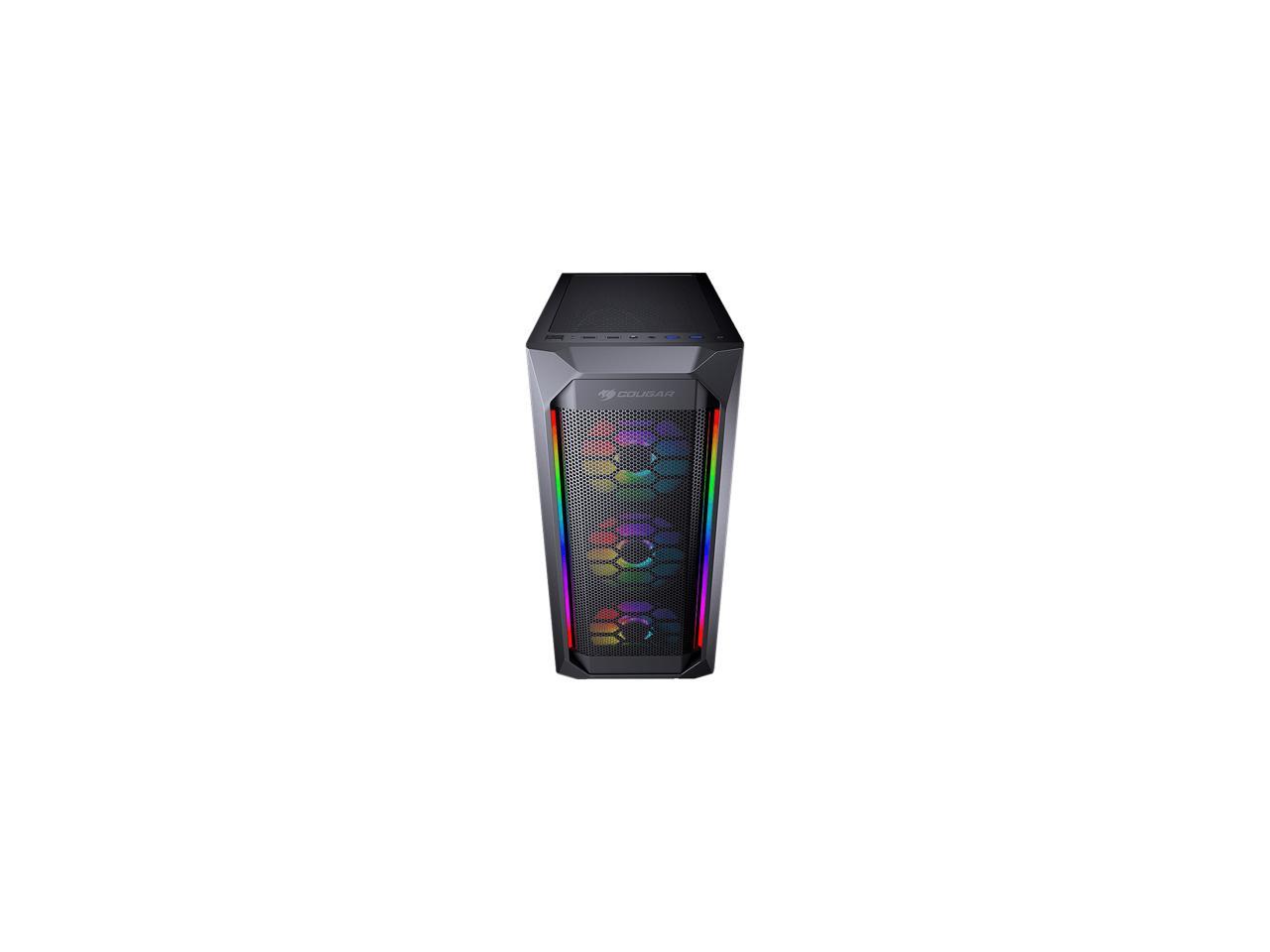 COUGAR MX410 Mesh-G RGB Black Powerful and Compact Mid-Tower Case with ...