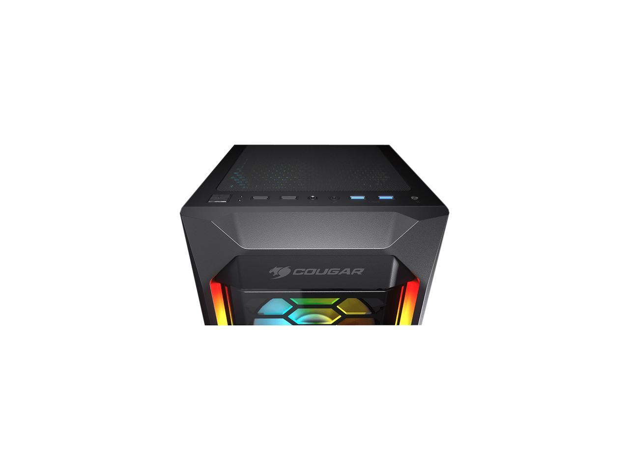 COUGAR MX410-G RGB Black Powerful Airflow and Compact Mid-Tower Case ...