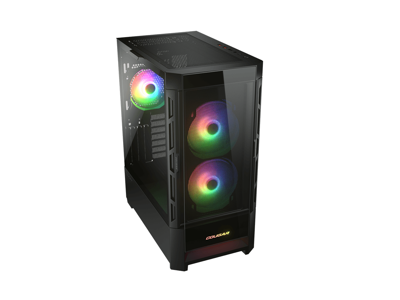 Cougar Duoface RGB Black Mid Tower Computer Cases With Glass And Mesh ...