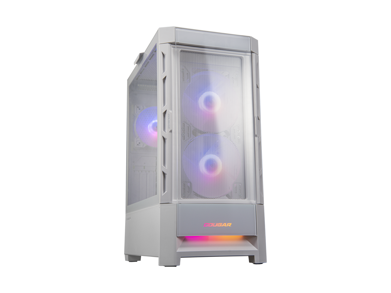 Cougar Duoface RGB White Mid Tower Computer Cases with Glass and Mesh Front Panels included, CGR
