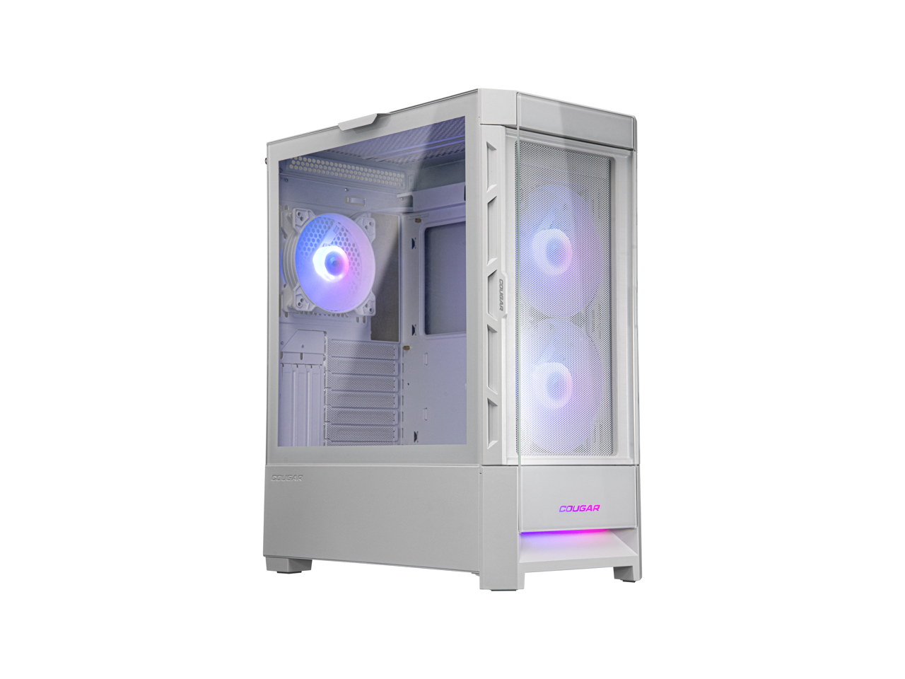 Cougar Duoface RGB White Mid Tower Computer Cases with Glass and Mesh Front Panels included, CGR