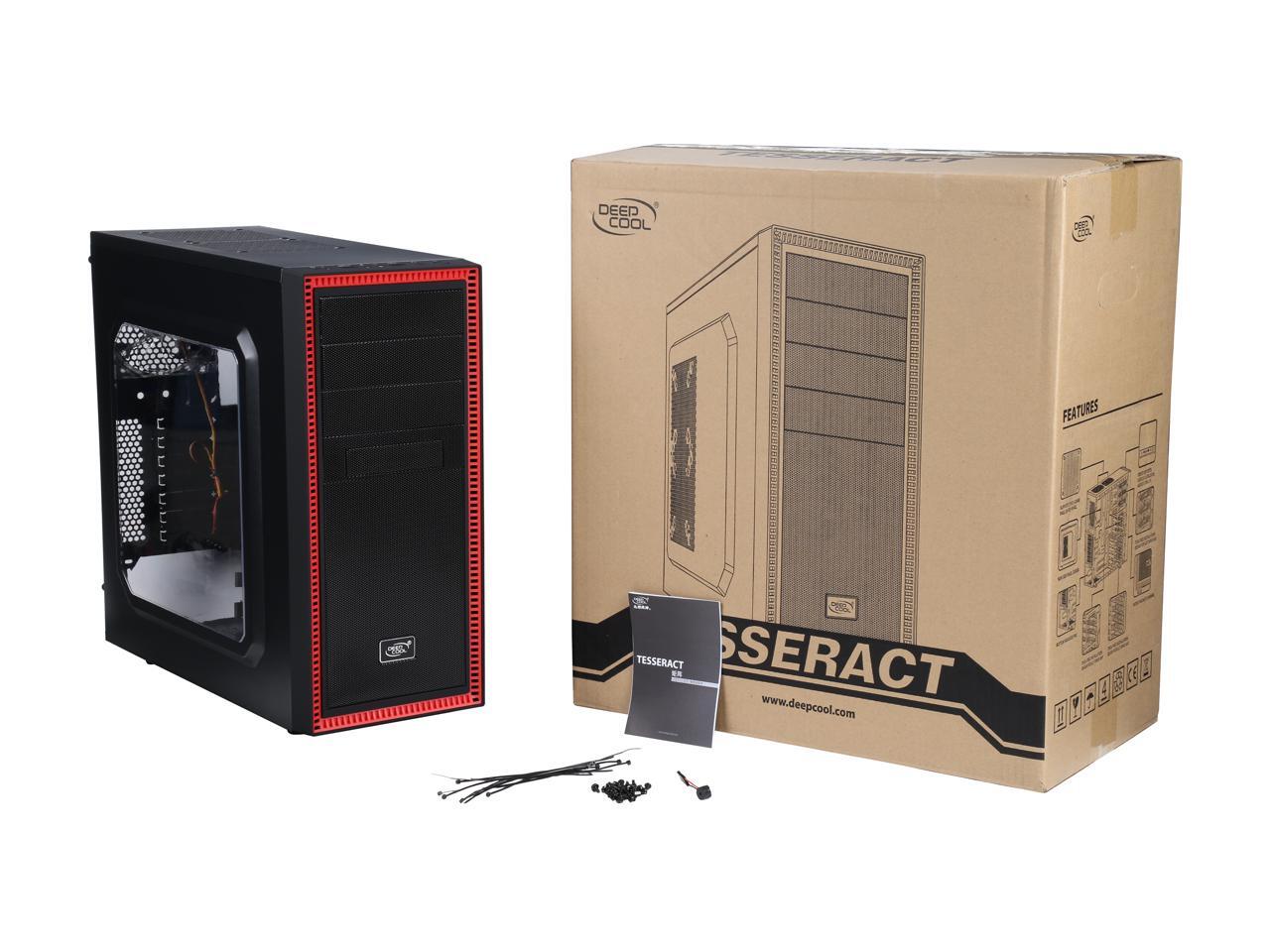 Atx Design Midi Tower Tesseract Farbe Schwarz Rot Beleuchtet www.newegg.com