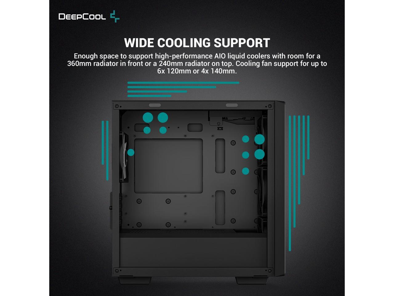 Deepcool Cc360 Argb M-atx Airflow Case, 3x Pre-installed 120mm Argb 