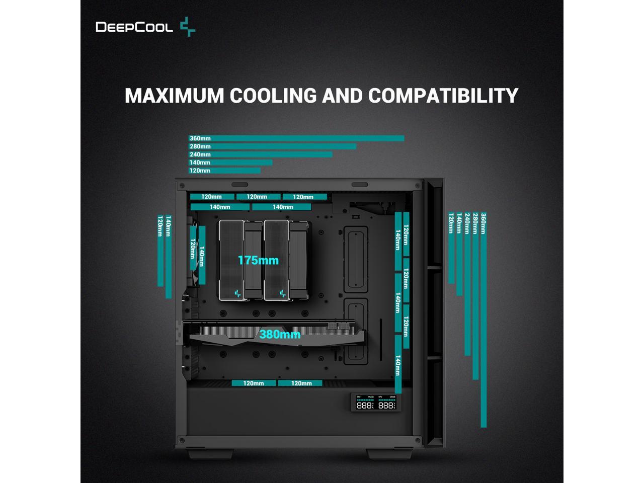 DeepCool CH560 DIGITAL ATX Airflow case, Dual Status Display, 3x Pre ...