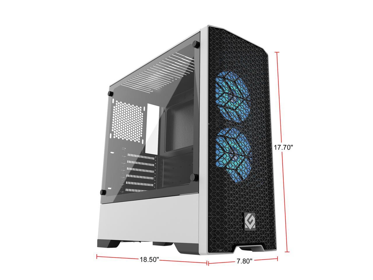 Metallic Gear Neo Air White ATX Mid-tower High Airflow Mesh front ...