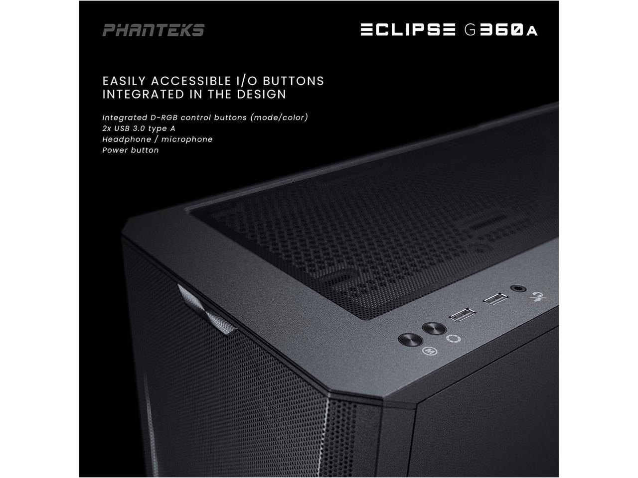 Phanteks Eclipse G360A PH EC360ATG DBK02 Black Computer Case Newegg Com