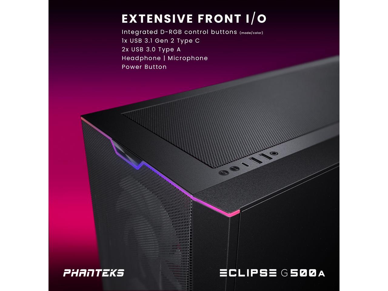 Phanteks Eclipse G500A DRGB, High Performance Mid-Tower Case, Mesh ...