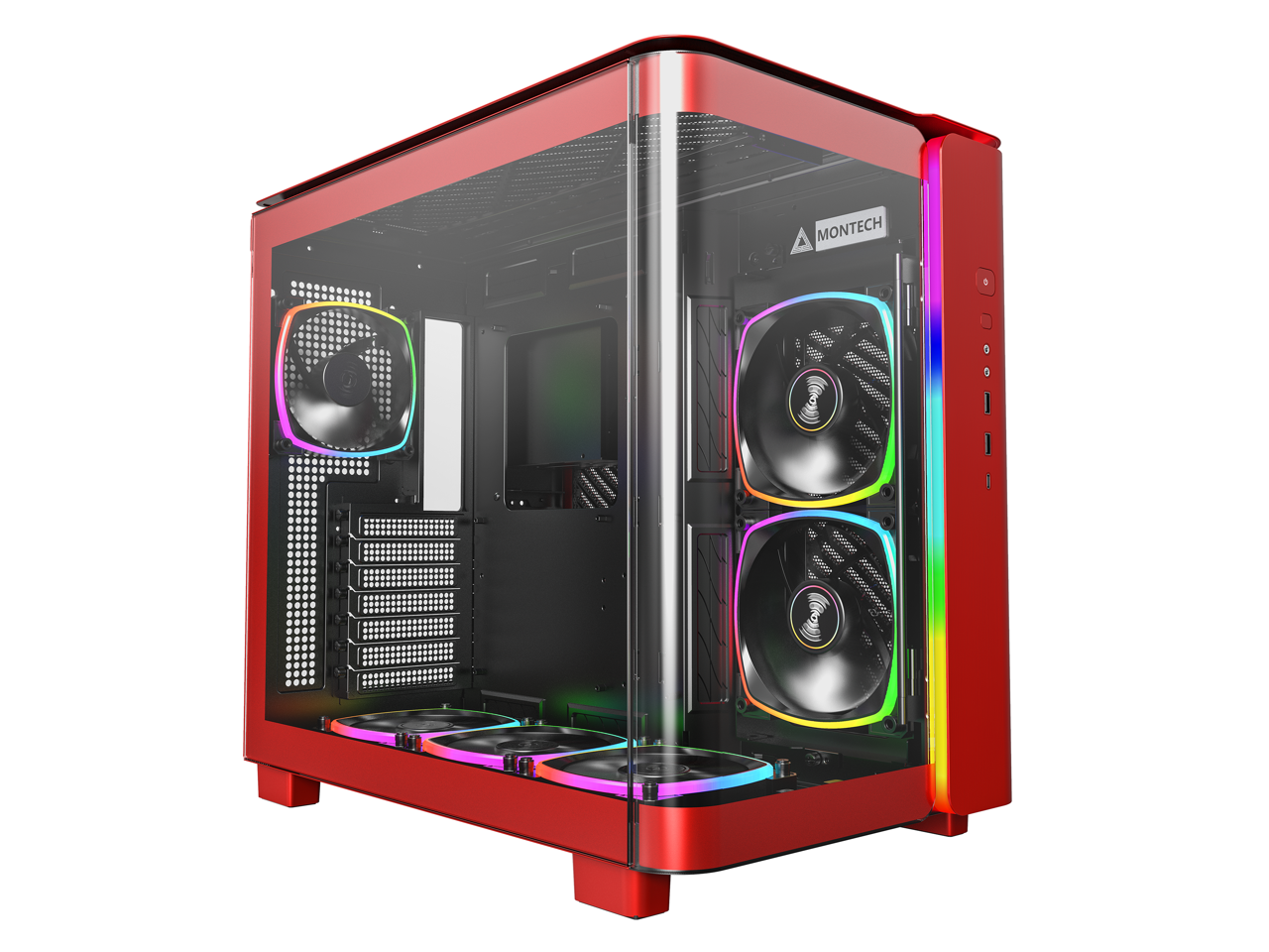 Montech KING 95 PRO Middle Tower Computer Case Red-KING 95 PRO (Red)