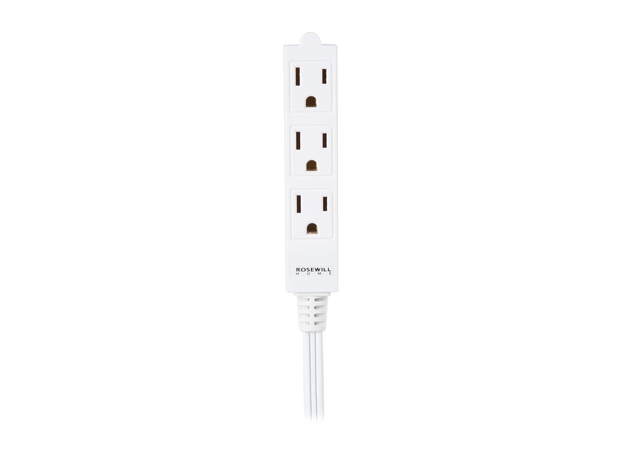 Rosewill 3-Outlet 6-Foot Power Strip 2-Pack RHSP-17003 - White