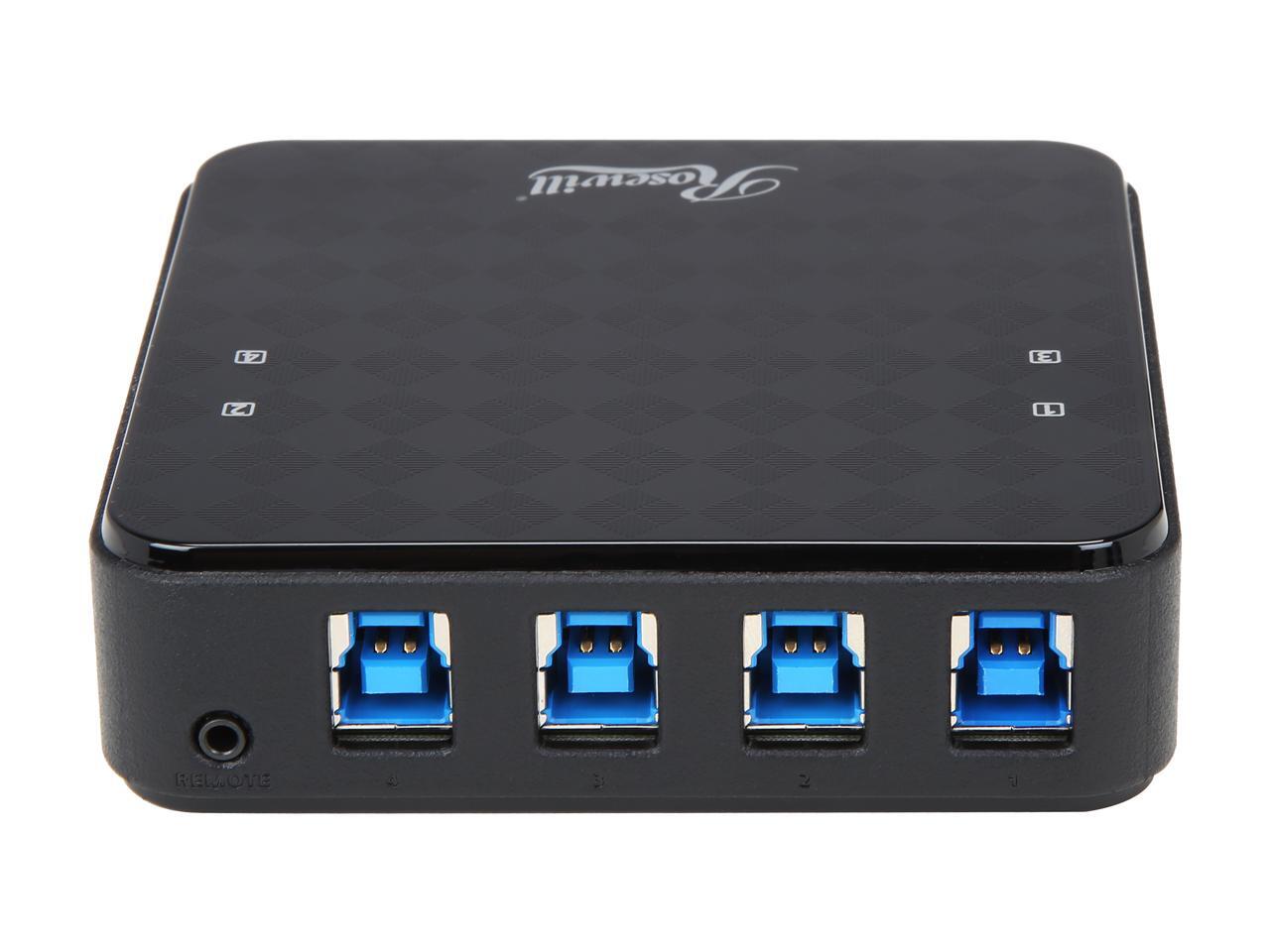 Rosewill USB 3.0 Sharing Switch Box, 4 Port USB 3.0 Peripheral Switch Hub Adapter for 4