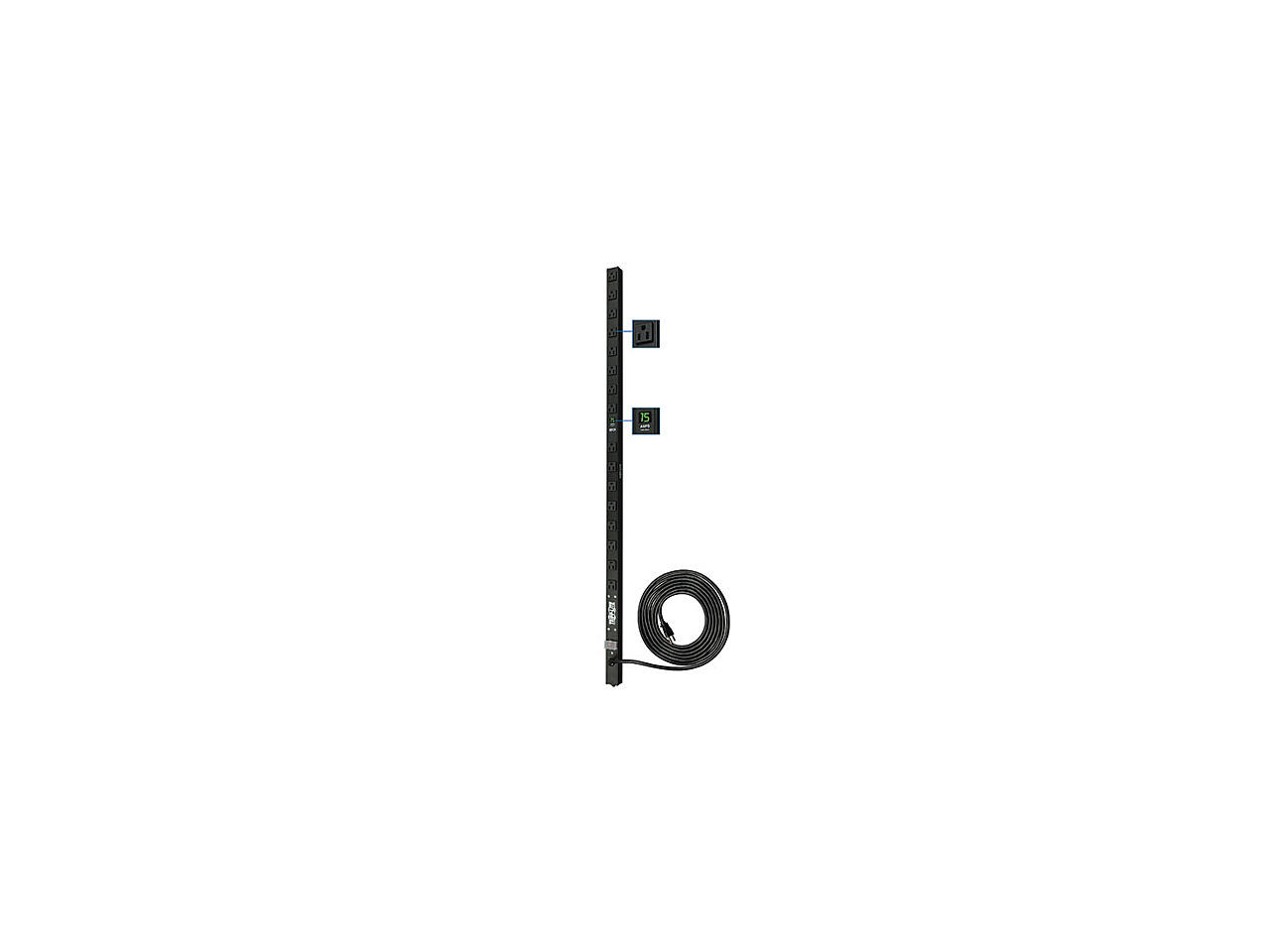 Tripp Lite Metered PDU, 15A, 16 Outlets (5-15R), 120 V, 5-15P, 15 ft. Cord, 0U Vertical Rack-Mount Power (PDUMV15)