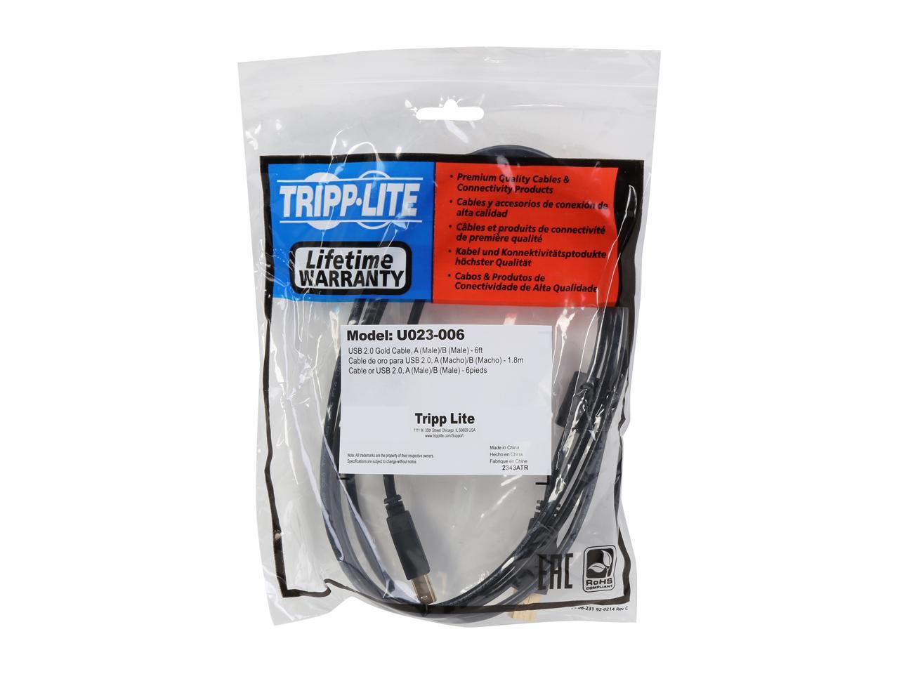 Tripp Lite USB 2.0 HiSpeed A/B Cable with Ferrite Chokes (M/M), 6ft