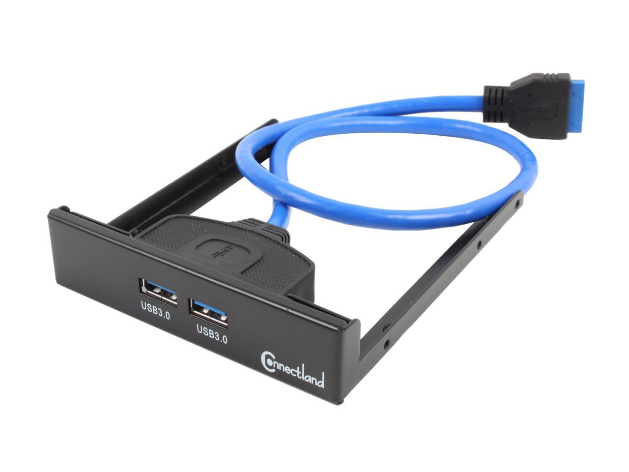 2Port USB 3.0 3.5" Front Panel w/ Builtin 20pin Header Cable