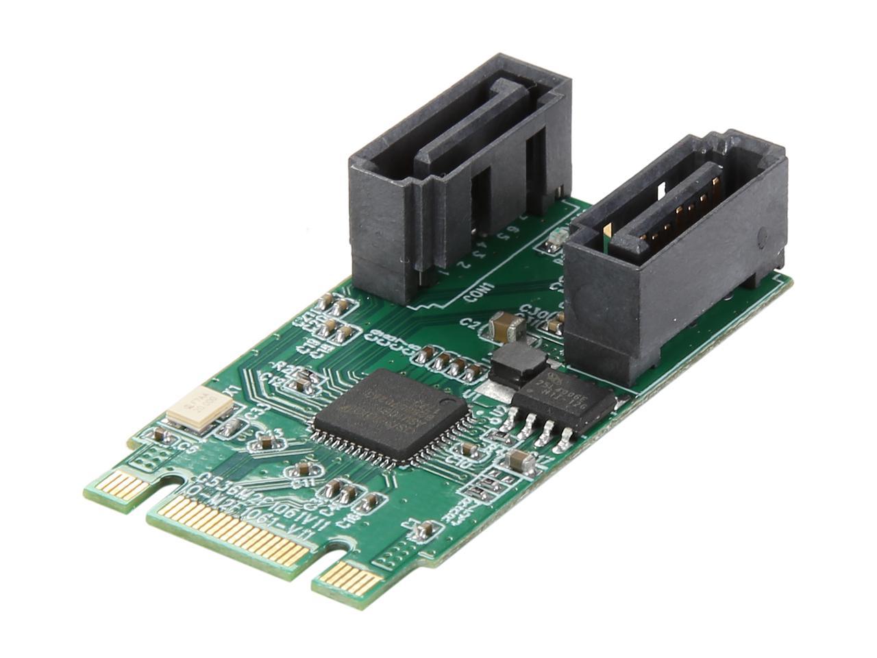 SYBA SI-ADA40127 M.2 B+M Key 22x42 PCIe To 2 Ports SATA 6 G III Adapter ...