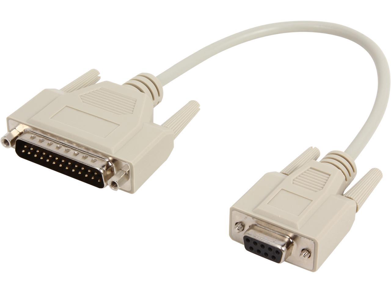 C2G 02447 DB9 Female to DB25 Male Serial RS232 Adapter Cable, Beige (1