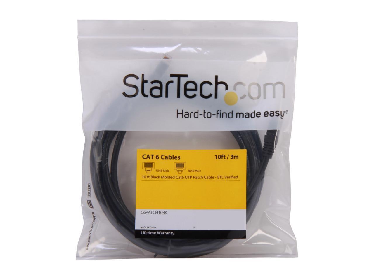 C6PATCH10BK Cat6 Cable 10 ft Black Patch