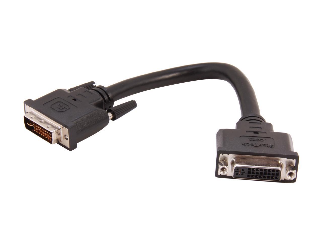 DVIEXTAA6IN Black DVI to DVI Female to Male 6in DVII Dual Link Digital Analog Port