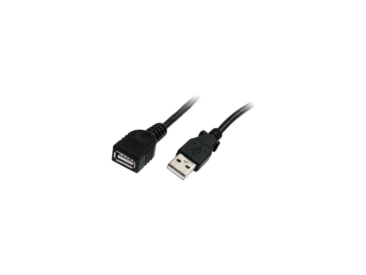 StarTech.com USBEXTAA10BK 10 ft Black USB 2.0 Extension Cable A to A ...