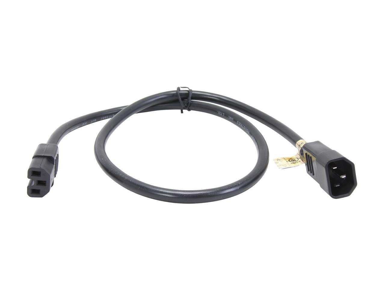 Tripp Lite 3ft Heavy Duty Computer Power Cord, 15A, 14AWG (IEC320C14