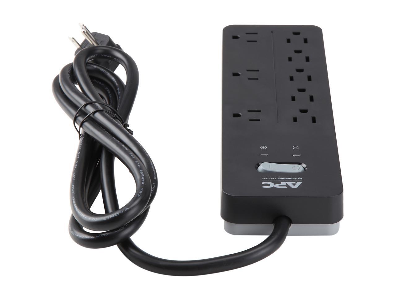 APC 8Outlet Surge Protector, SurgeArrest Home / Office Black (PH8