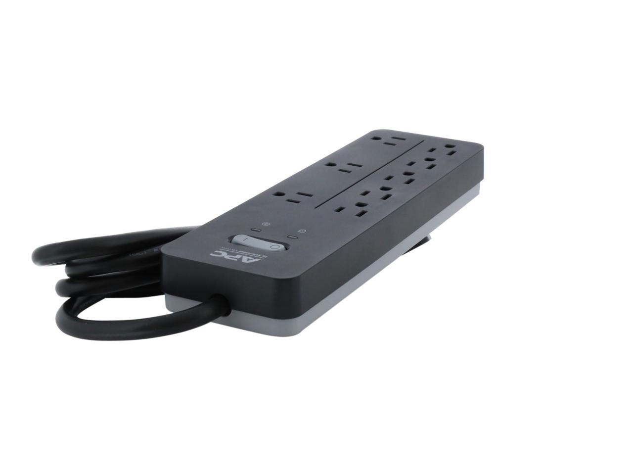 APC 8-Outlet Surge Protector, SurgeArrest Home / Office - Black (PH8 ...