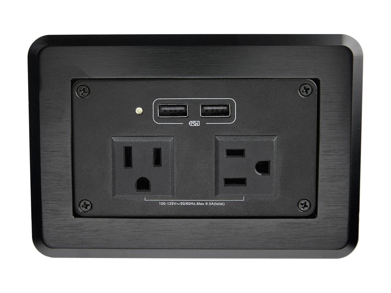 Conference Table Power Center with 2x UL Certified 120V AC Outlets & 2x