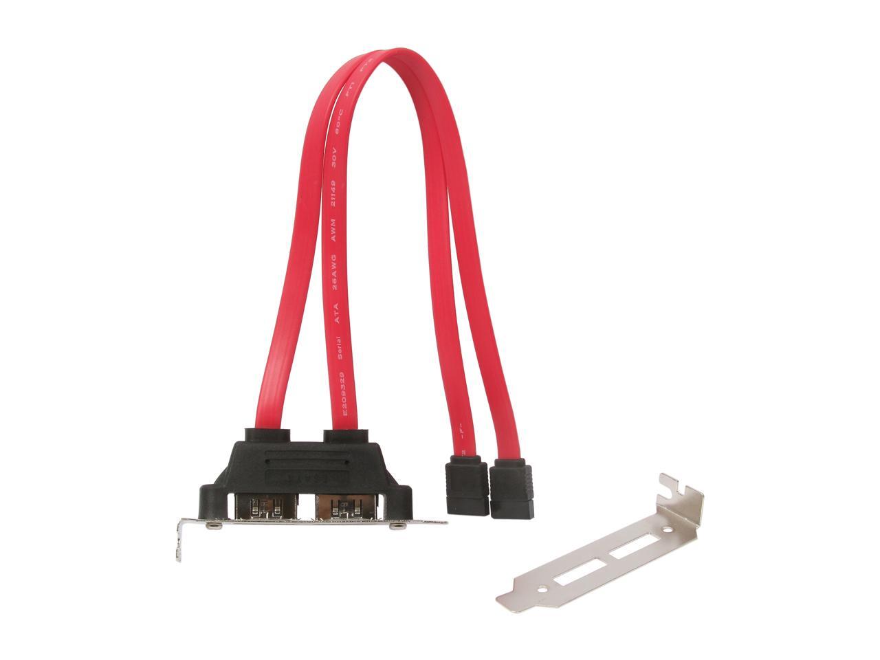 ESATAPLT2LP 1 ft. 2 Port Low Profile SATA to eSATA Plate