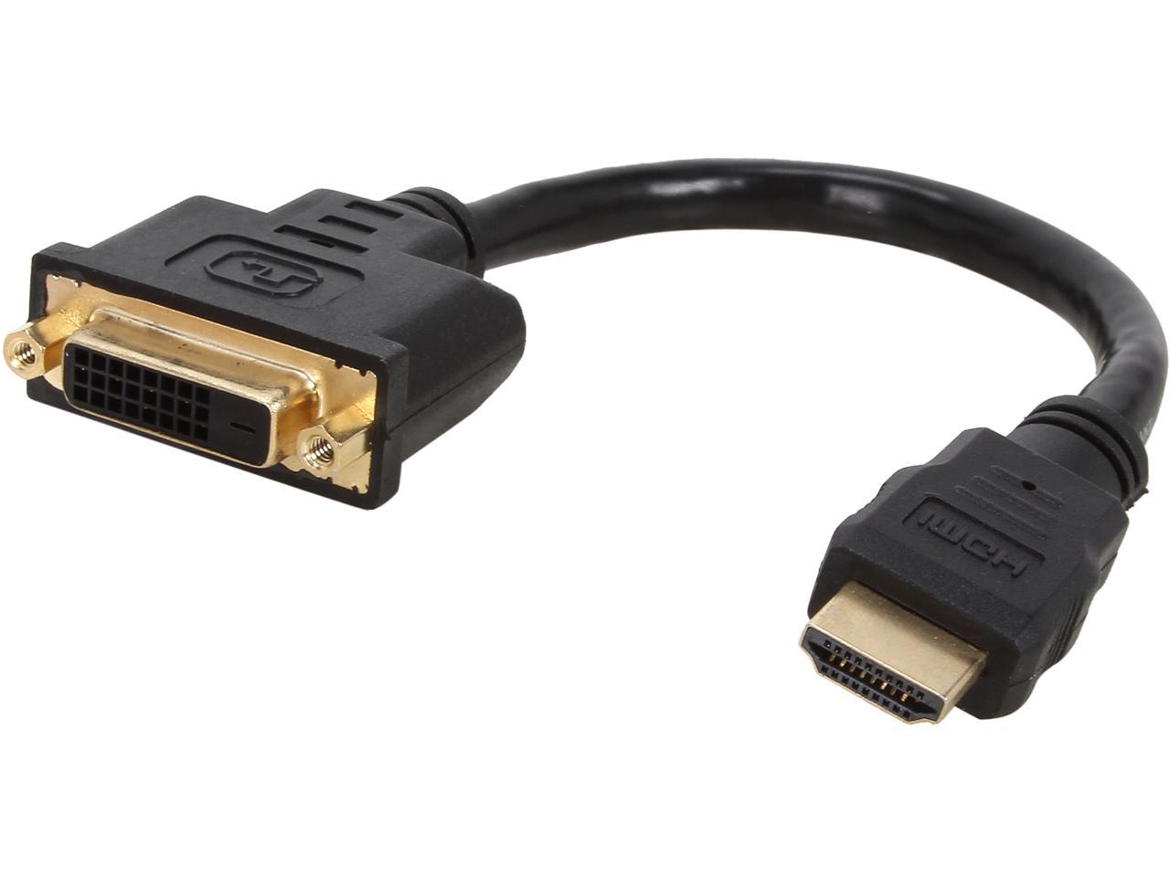 Delvis udsultet alligevel StarTech.com HDDVIMF8IN 8in HDMI to DVI-D Video Cable Adapter - HDMI Male  to DVI Female - HDMI to DVI Dongle Adapter Cable - Newegg.com